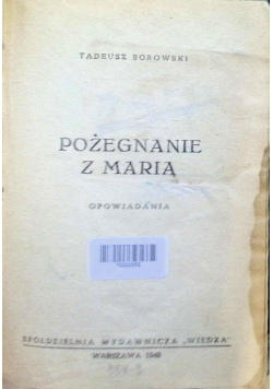 Pożegnanie z Marią 1948 r.