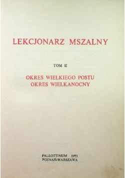 Lekcjonarz mszalny Tom 2