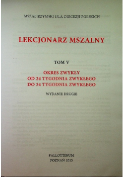 Lekcjonarz mszalny Tom IV