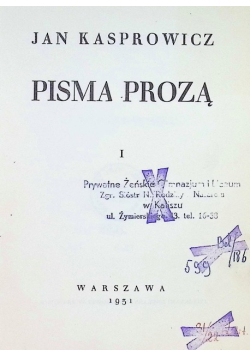Pisma prozą 1931 r.