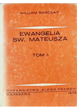 Ewangelia św Mateusza Tom II