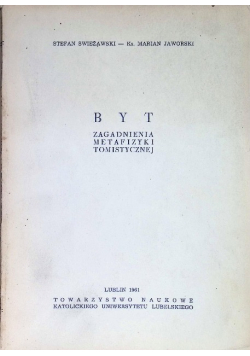 Byt zagadnienia metafizyki tomistycznej