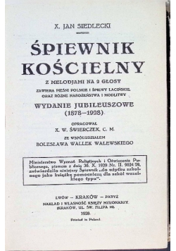 Śpiewnik kościelny 1928 r.