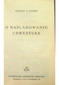 O naśladowaniu Chrystusa