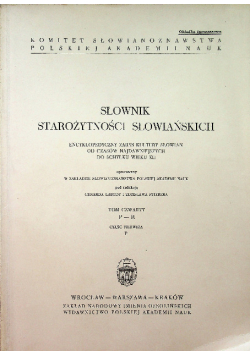 Słownik Starożytności Słowiańskich Tom 4 Część I