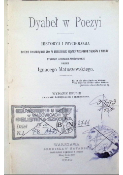 Dyabeł w Poezyi Historya i psychologia, 1899 r.