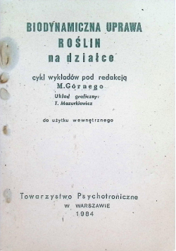 Biodynamiczna uprawa roślin na działce