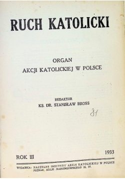 Ruch Katolicki 1933r.