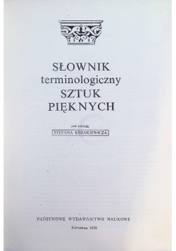 Słownik terminologiczny sztuk pięknych