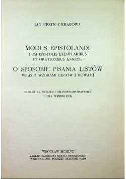 Modus Epistolandi o sposobie pisania listów