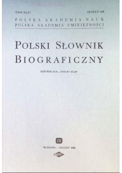 Polski słownik biograficzny Zeszyt 168