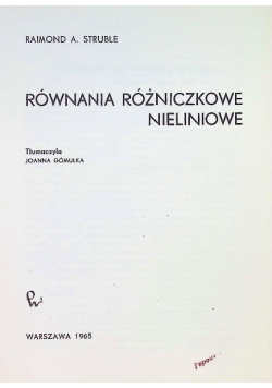 Równania różniczkowe nieliniowe