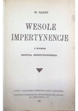 Wesołe impertynencje 1921r.