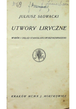 Utwory liryczne 1910 r.