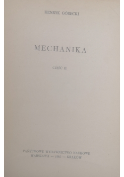 Mechanika, część II