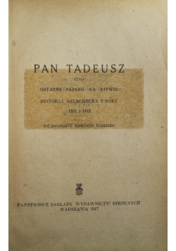 Pan Tadeusz 1947 r.