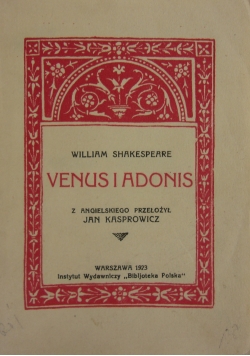 Venus i Adonis ,1923r.