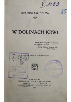 W dolinach krwi 1908 r.